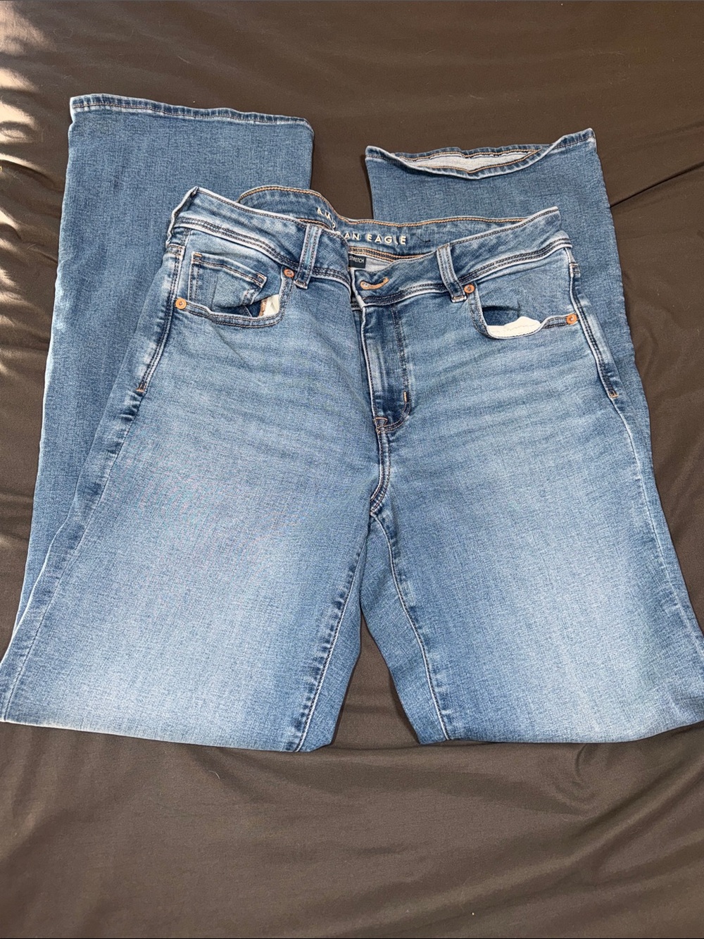 American Eagle Outfitters Light Blue Straight Leg Women’s Jeans size 12 Long
